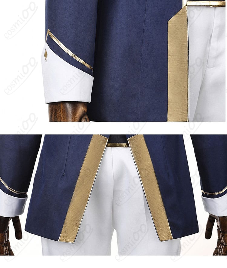 コート前合わせの装飾ボタンと縁取り