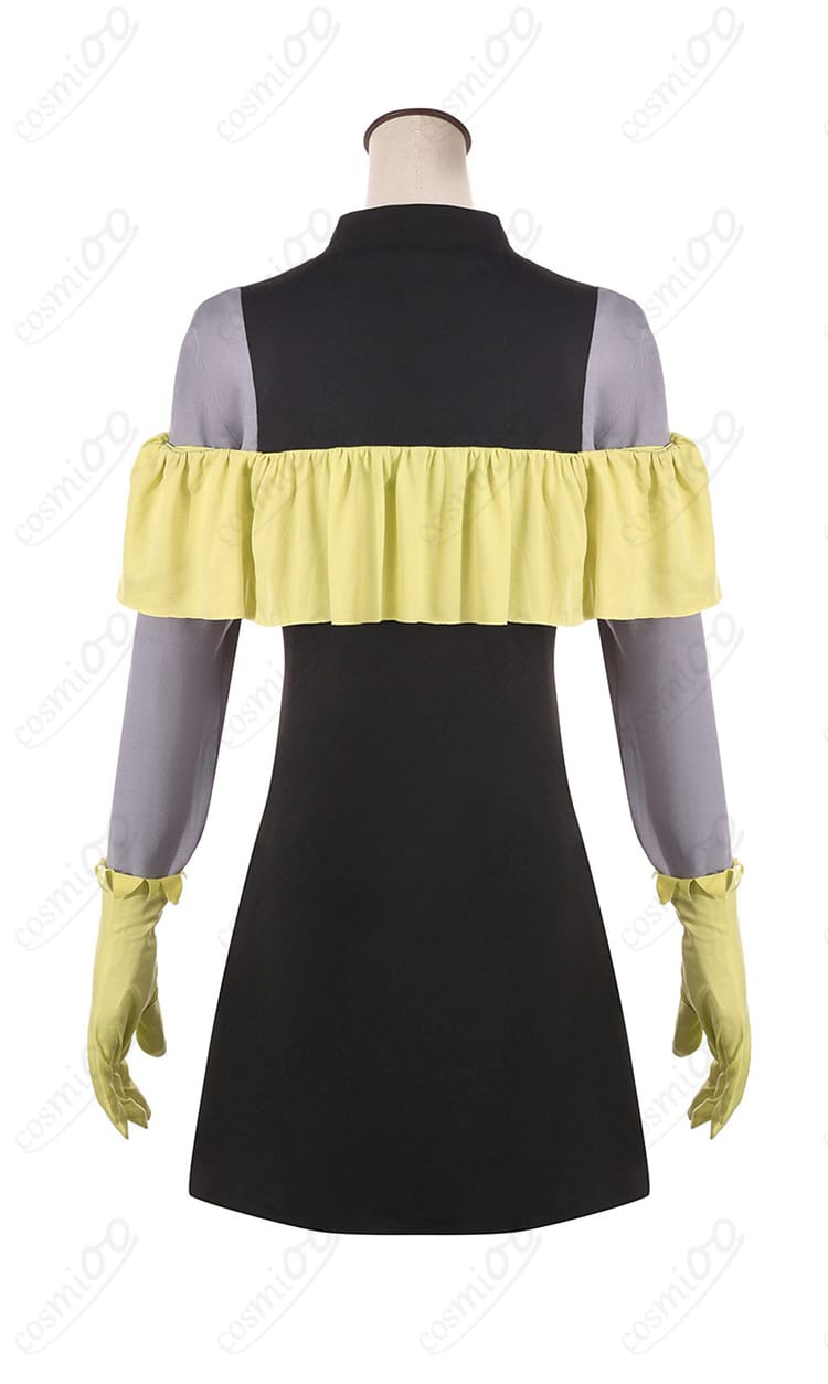 MEMちょ 新生B小町コスプレ 背面全体。背中ファスナーとスカートの落ち感を確認できる。