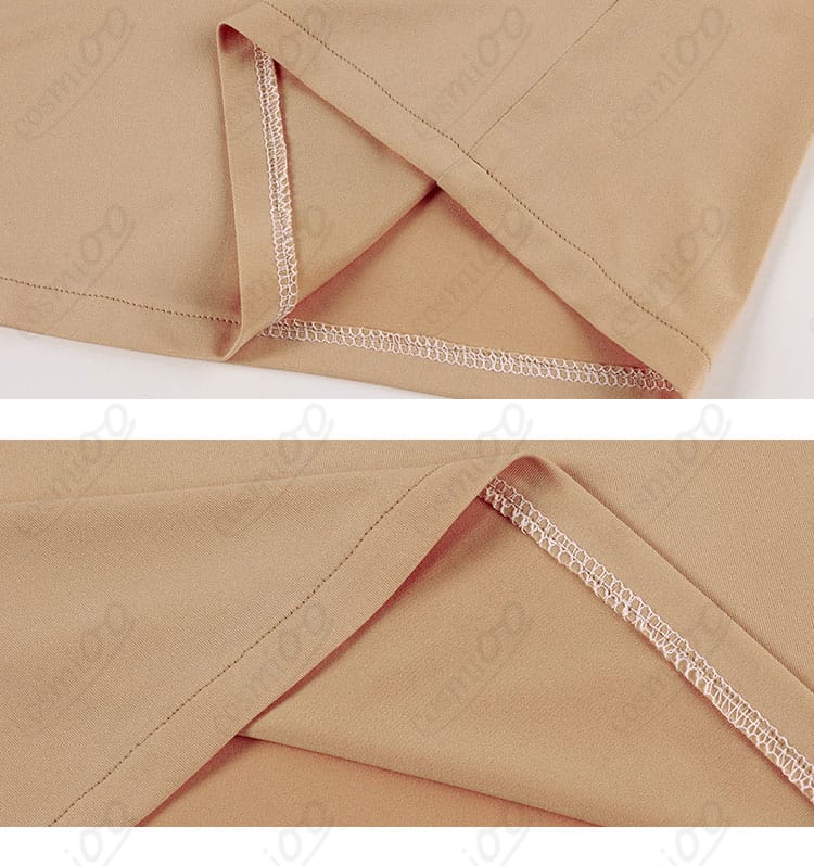 裾まわりのディテール。コートのヘムラインと動いたときの落ち感