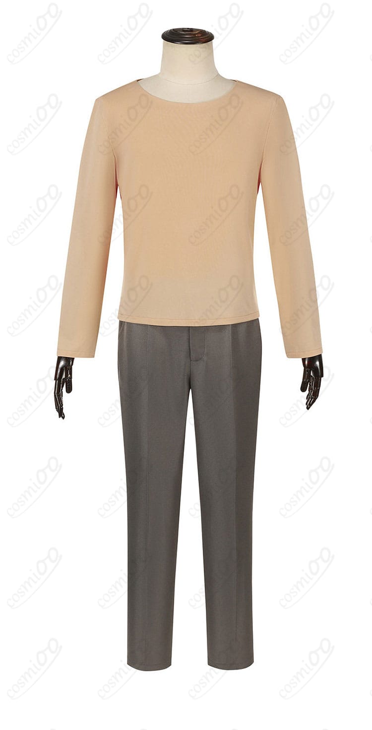 長袖の正面ディテール。袖のフォルムと生地感、縫製の整いを近接で表示