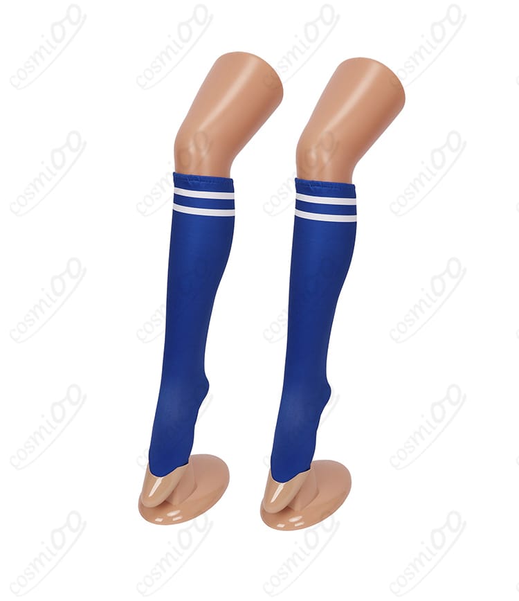 ウマ娘 ヴィブロス衣装の脚部・ソックス周りの装飾ディテール。ベルトやチェーンの質感をクローズアップ。