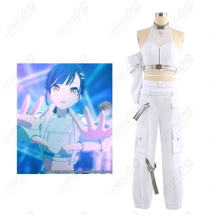 巡音ルカ アクセラレイト衣装を着用したモデル全身カット（ベストとズボンのシルエットが分かる）