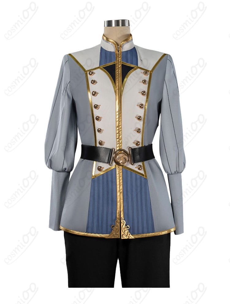 上着フロントの留め具と装飾ラインの近接ディテール