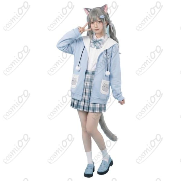 甘城なつき（なちょ猫）新衣装 制服コスプレ｜猫耳付きで高再現、軽やかで着やすい