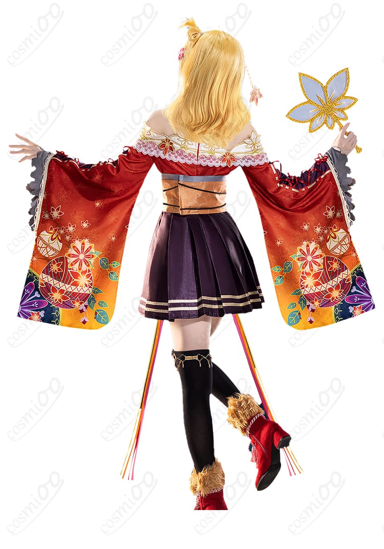 小原鞠莉 紅葉狩り編衣装のコルセットベルトとウエストまわり