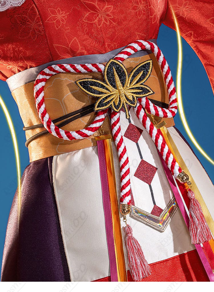 小原鞠莉 紅葉狩り編衣装のカチューシャと髪花飾りの近接