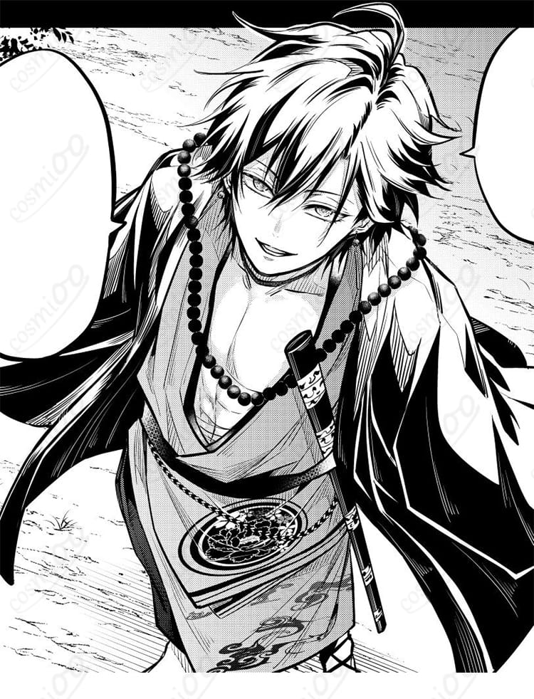 花山文月の原作風イラストイメージと衣装デザインの参照図