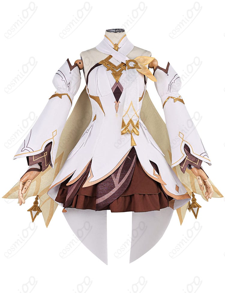 原神 旅人(蛍)コスプレ衣装の正面フルボディ画像(ワンピースと装飾の配置)