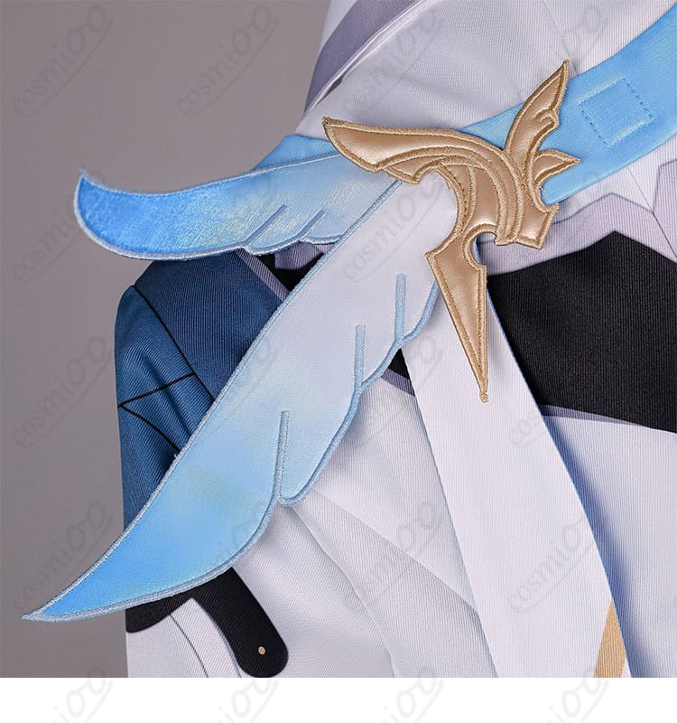 原神 旅人（空）コスプレ衣装の背肩装飾アップ（ヨーク部の意匠）