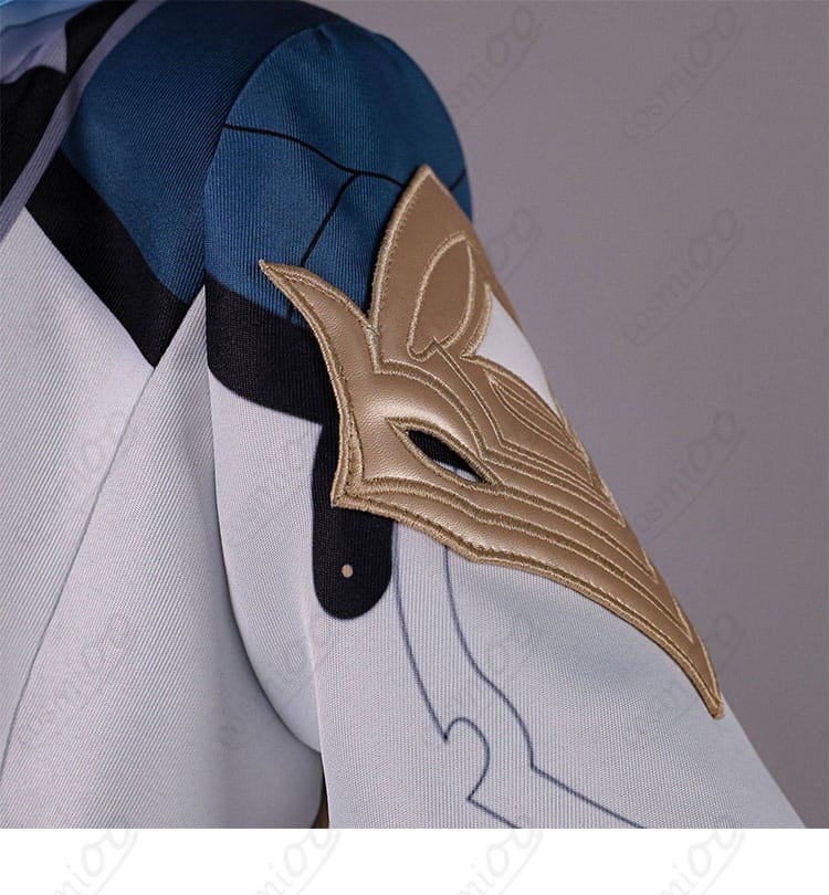 原神 旅人（空）コスプレ衣装の肩・袖装飾ディテール（紋様と縁取り）