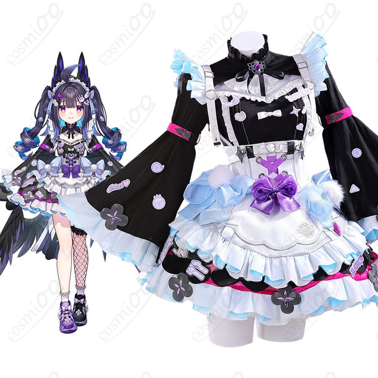 エナー・アールウェットのゴスロリメイド衣装を着用したモデル全身イメージ