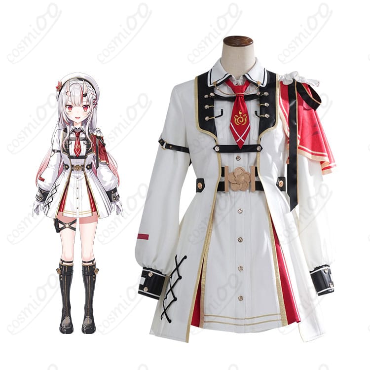 ホロライブ 百鬼あやめ 新衣装(軍服風)コスプレ衣装 全身正面カット
