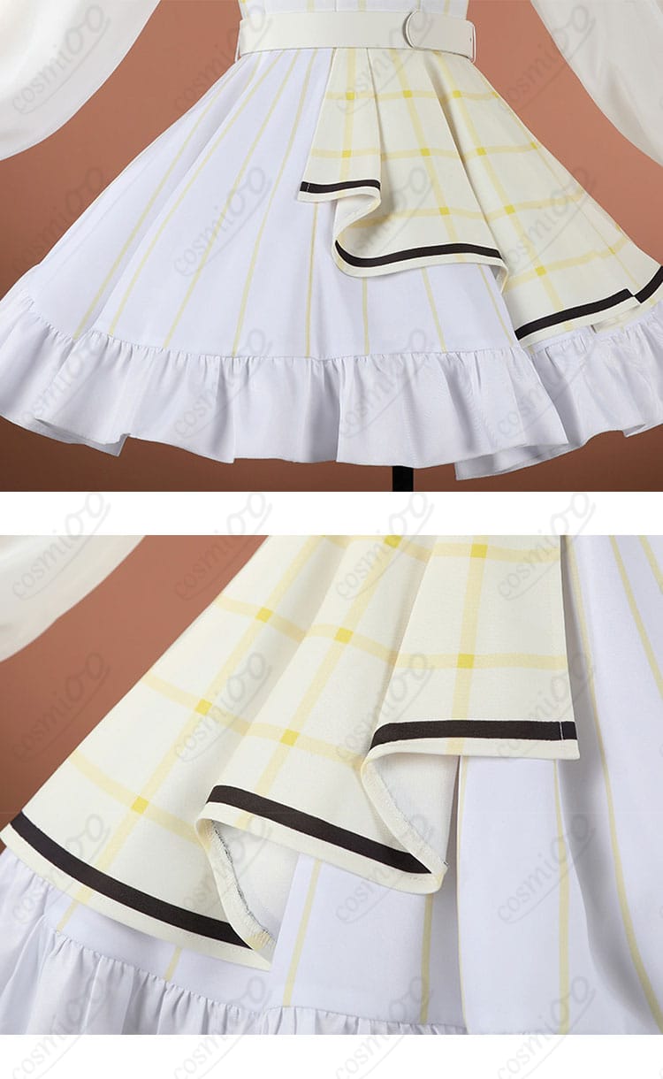 スカートレースの重なりと縁取り（虹ヶ咲 15周年衣装）