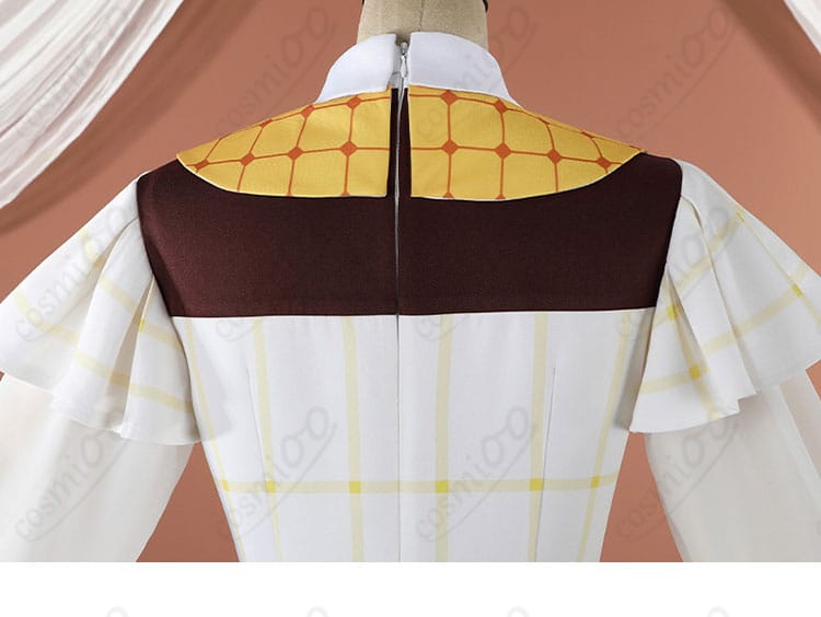 背面センターファスナーの開閉ディテール（虹ヶ咲 15周年衣装）