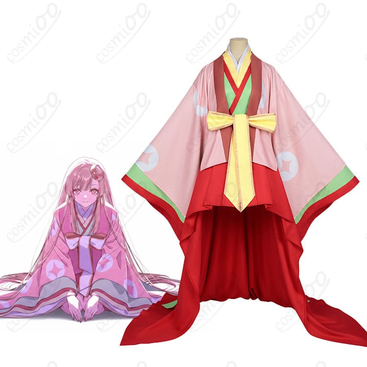 かぐや姫モチーフ 和装ドレスのキャラクター着用イメージと衣装全体