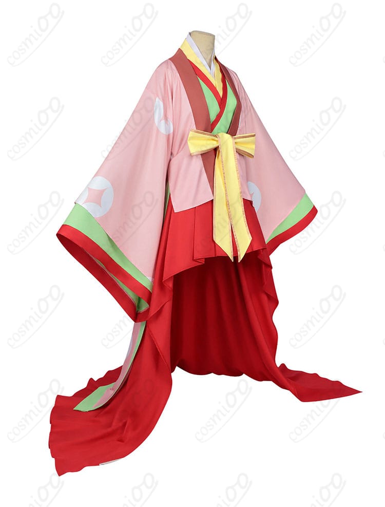 かぐや姫モチーフ 和装ドレスの側面シルエットと袖の広がり