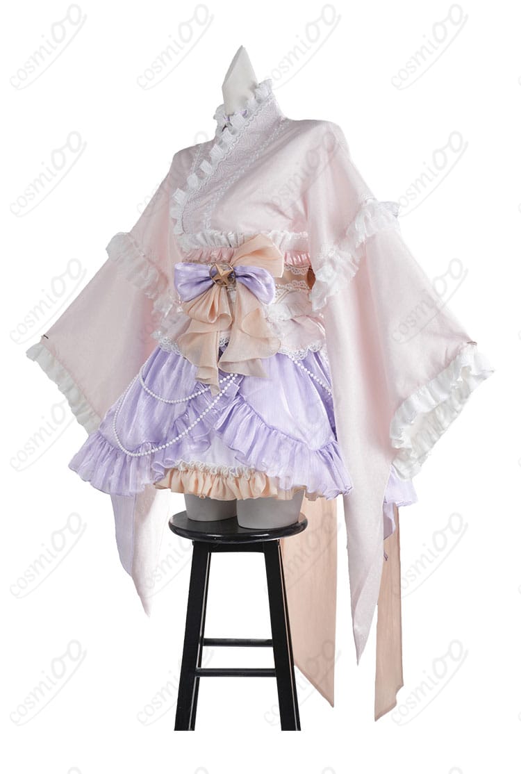 轟はじめ 正月衣装の左側面シルエットと装飾配置