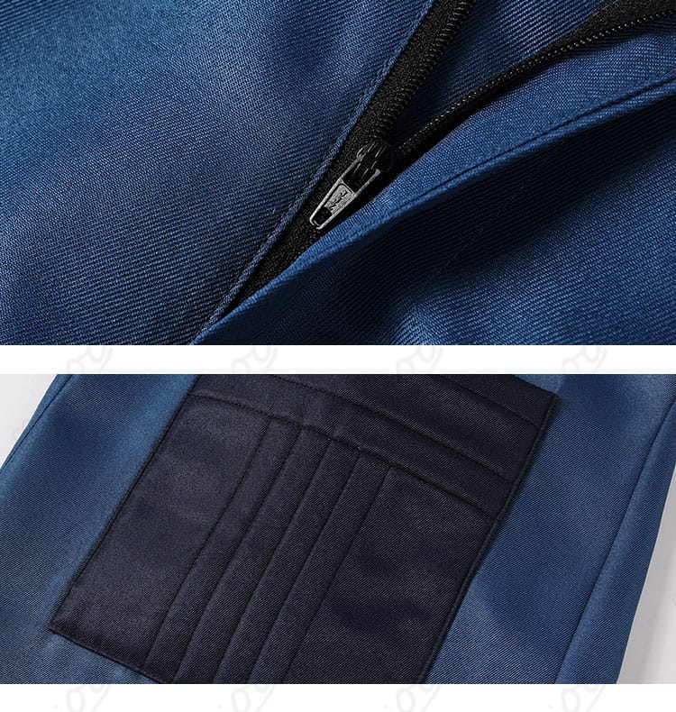 パンツ前開きファスナーと金具のクローズアップ