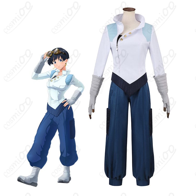 メリル・ストライフ(トライガン・スタンピード)の記者服コスプレ一式と着用イメージ