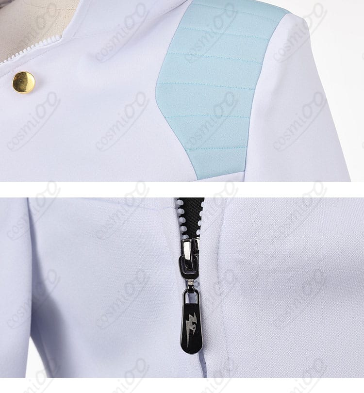 肩線とファスナー付近のディテール接写(立体裁断と縫製)