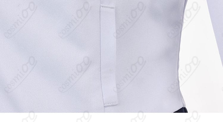 上着ポケットのデザインと縫い目のアップ(収納性)