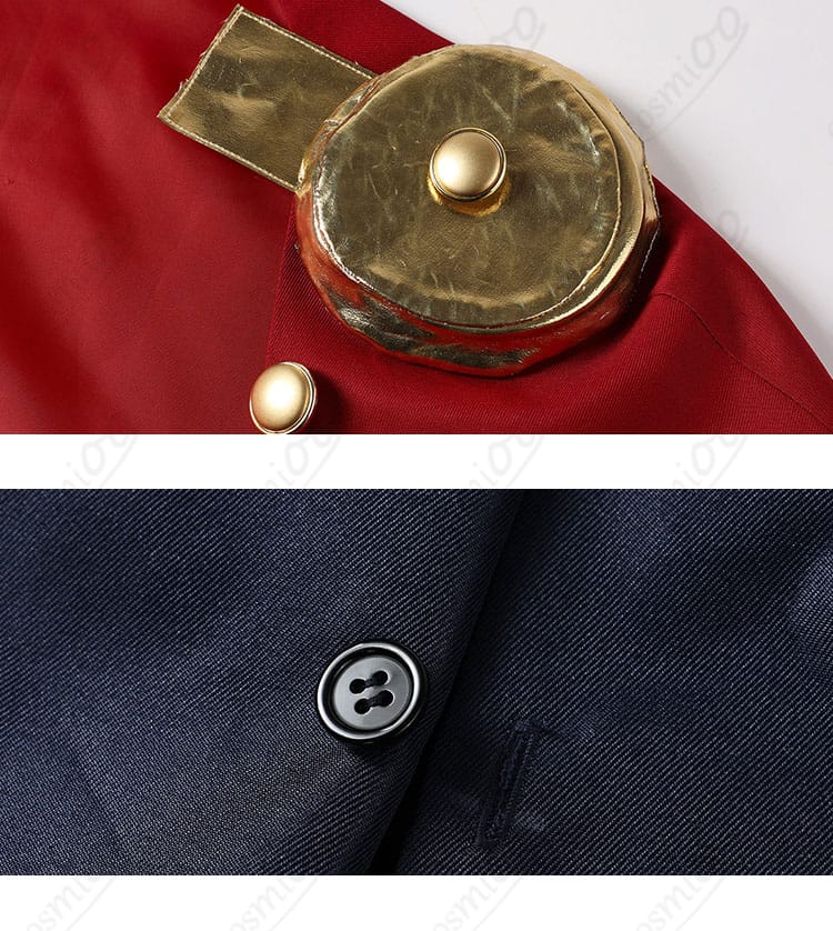 ボタン・金具・ステッチの装飾ディテール接写