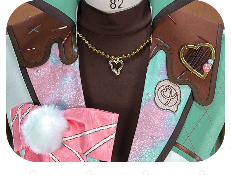 ネックラインの装飾ディテール：胸元が崩れにくい襟周り設計