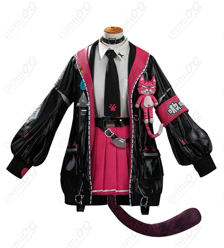 ナナリ・コリンス 制服コスプレ衣装のコート・シャツ・ネクタイの正面ディテール