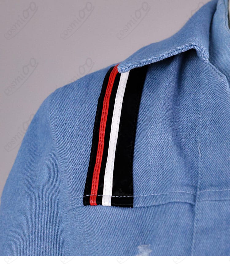 轟はじめ Flashpoint衣装 ジャケット襟とステッチのディテール