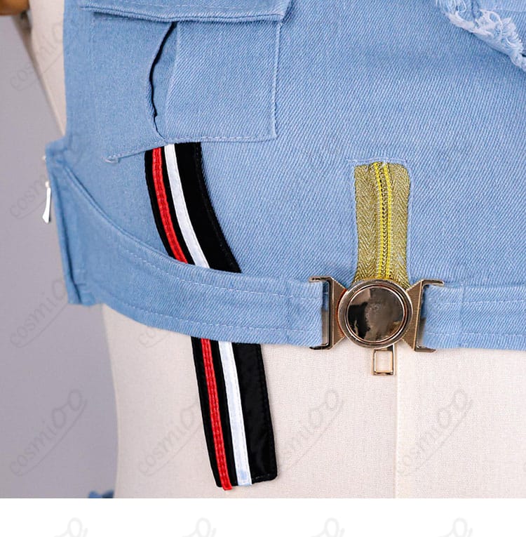 轟はじめ Flashpoint衣装 フロントのボタンとジッパー周りの作り