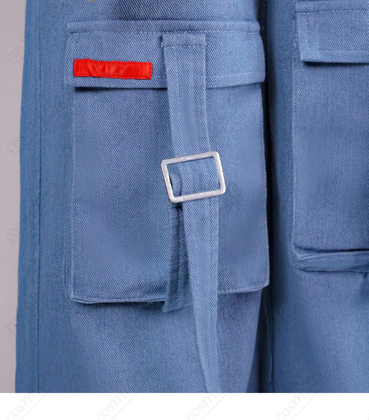 轟はじめ Flashpoint衣装 ポケットの留め具とコードの装飾