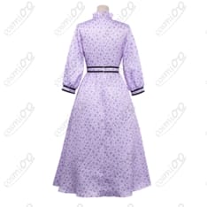 フェルン 日常服（紫・小花柄）コスプレ衣装｜上品で爽やか、初心者も着やすい高再現ワンピース - 2枚目の画像（サムネイル）