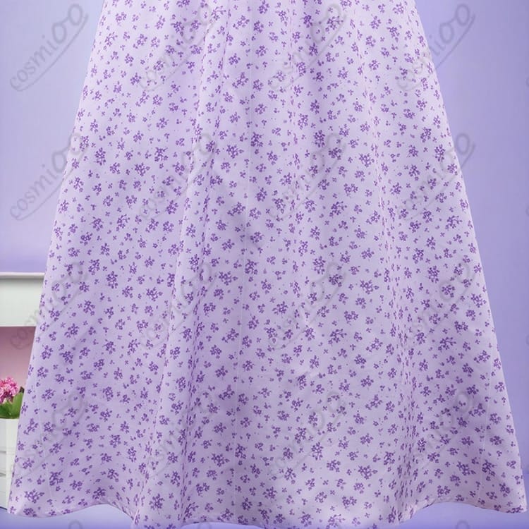 フェルン 日常服（紫・小花柄）コスプレ衣装｜上品で爽やか、初心者も着やすい高再現ワンピース - 4枚目の画像