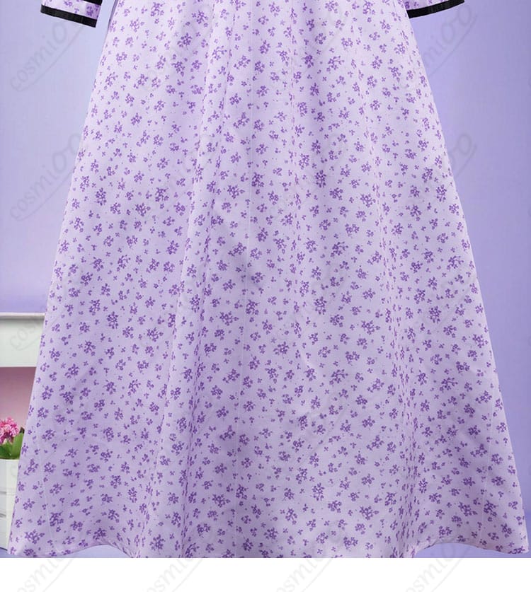 フェルン日常服ワンピースの裾デザインと小花柄の見え方