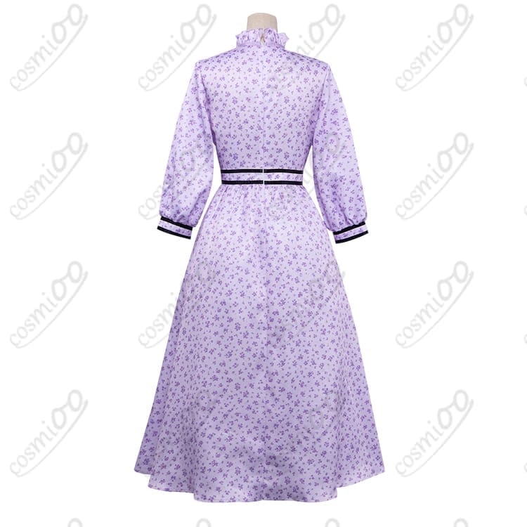 フェルン 日常服（紫・小花柄）コスプレ衣装｜上品で爽やか、初心者も着やすい高再現ワンピース - 2枚目の画像