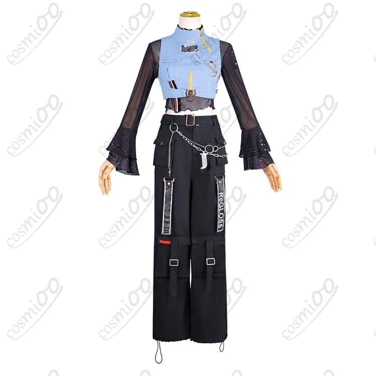 ホロライブ 儒烏風亭らでん ReGLOSS風コスプレ｜初心者も着脱ラク、クールに映える一式 - 4枚目の画像