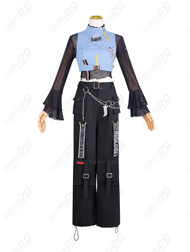 儒烏風亭らでん衣装 全体の装飾ディテール（チェーン・モチーフ）