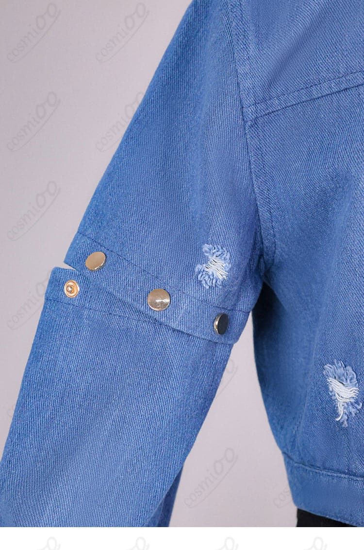 儒烏風亭らでん衣装 袖とボタンの近接ディテール