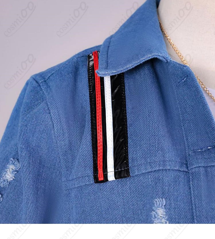 Flashpoint衣装のコート襟と装飾リボン・チェーンのディテール