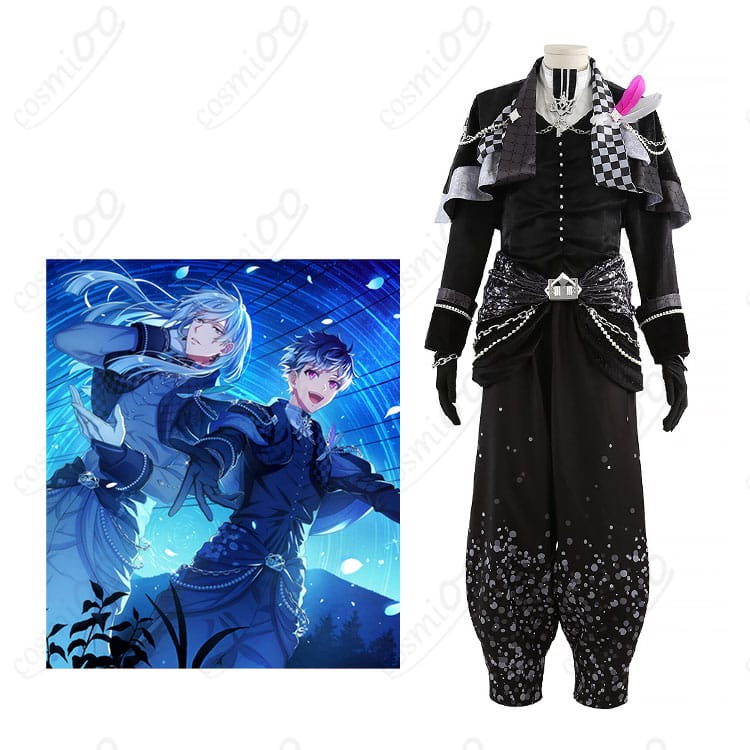 百（もも）Re:vale 10周年記念衣装の着用イメージ。黒基調にゴールド装飾とチェーンが映える全身コーデ。