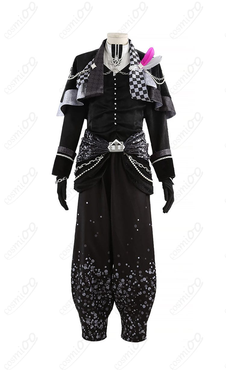 百 10周年衣装のシャツ・コルセット・パンツ・マントを正面から撮影した商品全景。