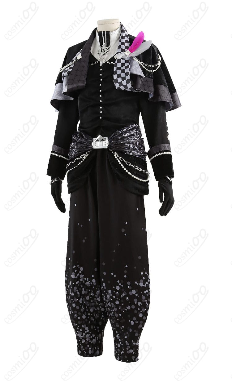 百 10周年衣装の左側ディテール。リストバンドとコルセットのライン取りが分かるカット。