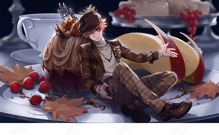 エース・トラッポラ ラ・ボンボニエール衣装の胸飾り・ネックレス・コート縁取りなどの装飾ディテール