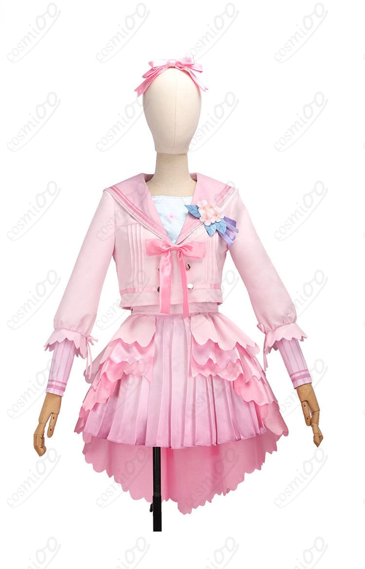 花海咲季 桜フォトグラフ衣装の正面全体カット（ハリ感のあるシルエット）