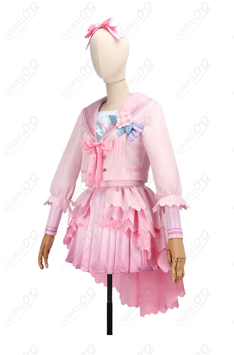 花海咲季 桜フォトグラフ衣装の左側面ディテール（袖・裾の形）