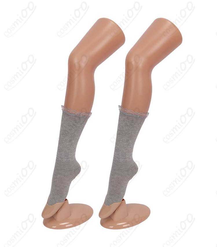 セット同梱の靴下の質感と柄・丈感のクローズアップ