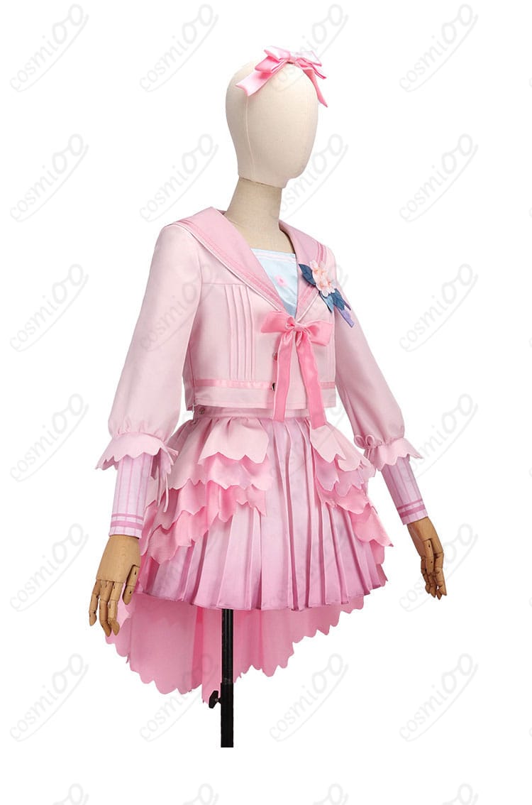 花海咲季 桜フォトグラフ衣装の右側面ディテール（配色とライン）