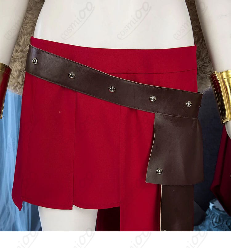 スカート装飾パーツの意匠と質感の詳細