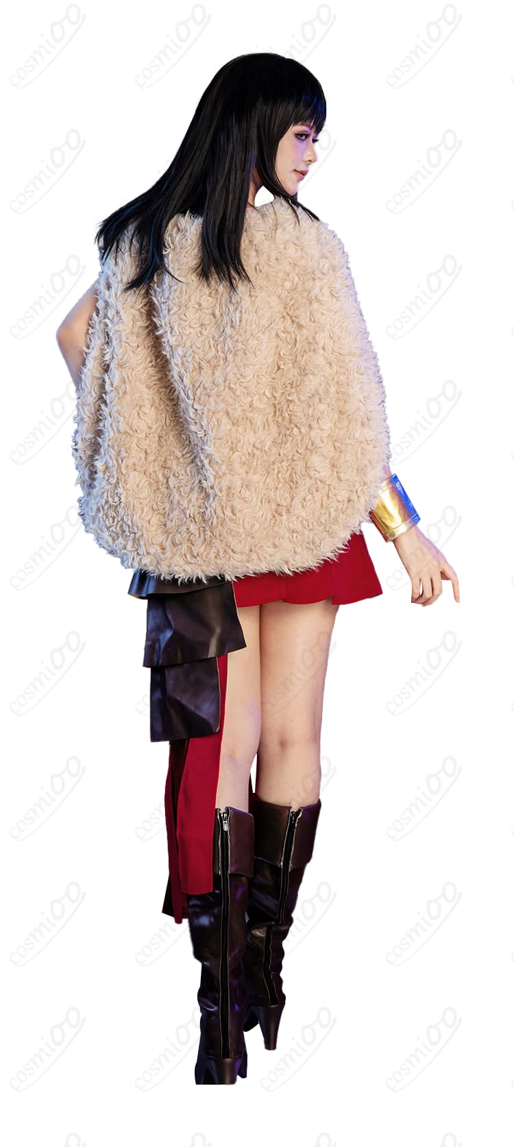 ニコ・ロビン エルバフ編衣装の背面（マントの落ち感と裾）