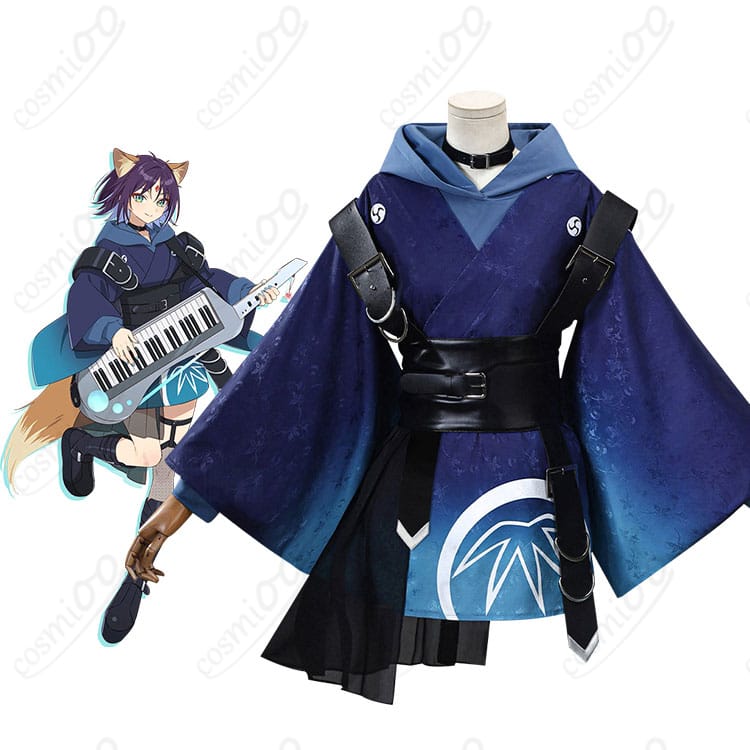 酒寄彩葉のフルセット着用イメージ（和風×バニー、コートとコルセットが映える）